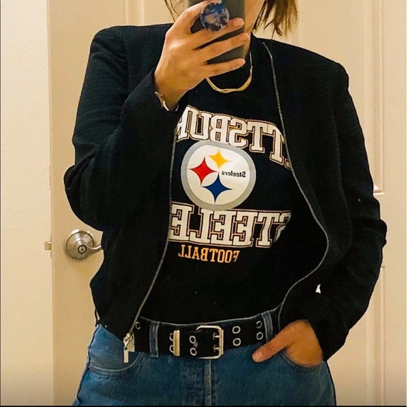 NWT French Connection Black Bomber Jacket Blazer - Picture 6 of 8